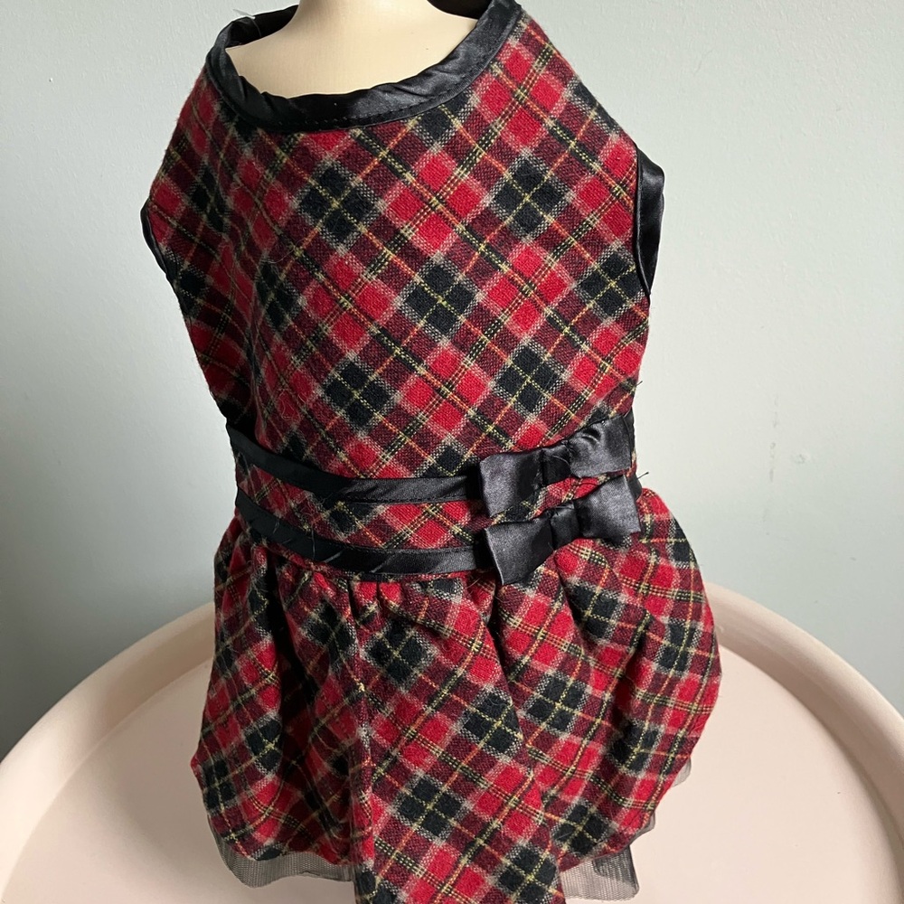 Zack & Zoey Black and Red Plaid Dog Dress